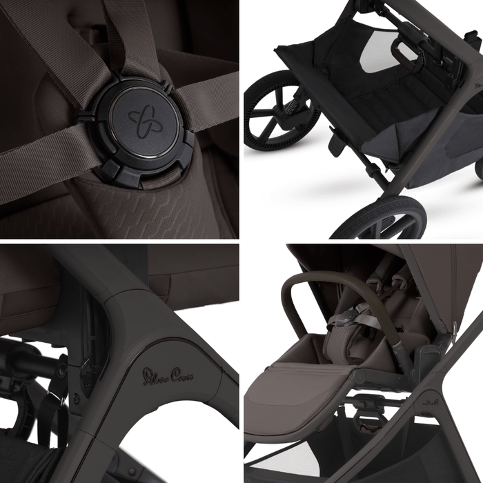 Silver Cross Cove 2 All-Terrain Stroller Ultimate 360 Family Car Seat Bundle - Chocolate **ETA End of Nov/ Early December**