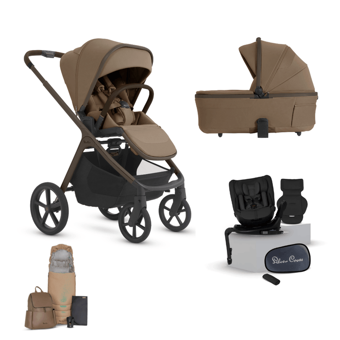 Silver Cross Cove 2 All-Terrain Stroller Ultimate Motion 360 Car Seat Bundle - Maple **Delivery is End of October, taking PRE-ORDERS NOW**