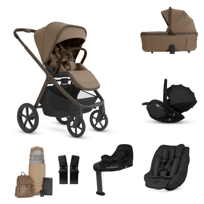 Silver Cross Cove 2 All-Terrain Stroller Ultimate 360 Family Car Seat Bundle - Maple **Delivery is End of October, taking PRE-ORDERS NOW**