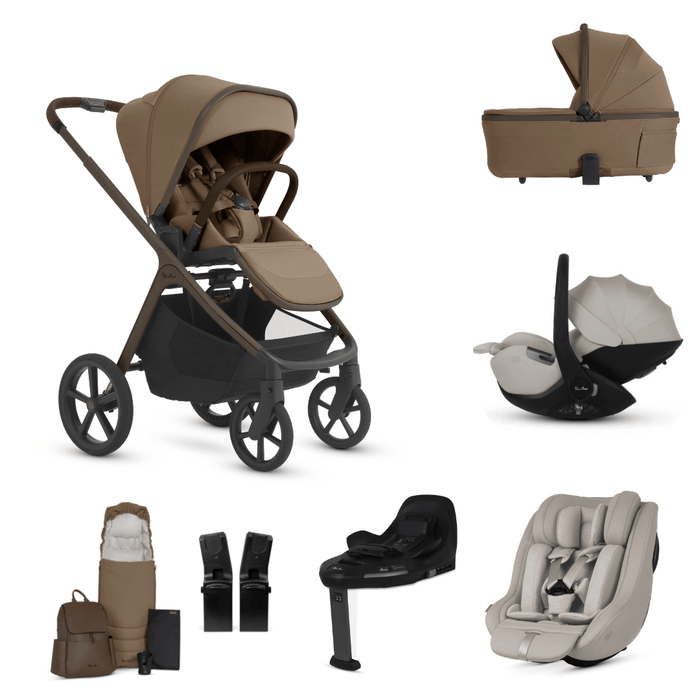 Silver Cross Cove 2 All-Terrain Stroller Ultimate 360 Family Car Seat Bundle - Maple **Delivery is End of October, taking PRE-ORDERS NOW**