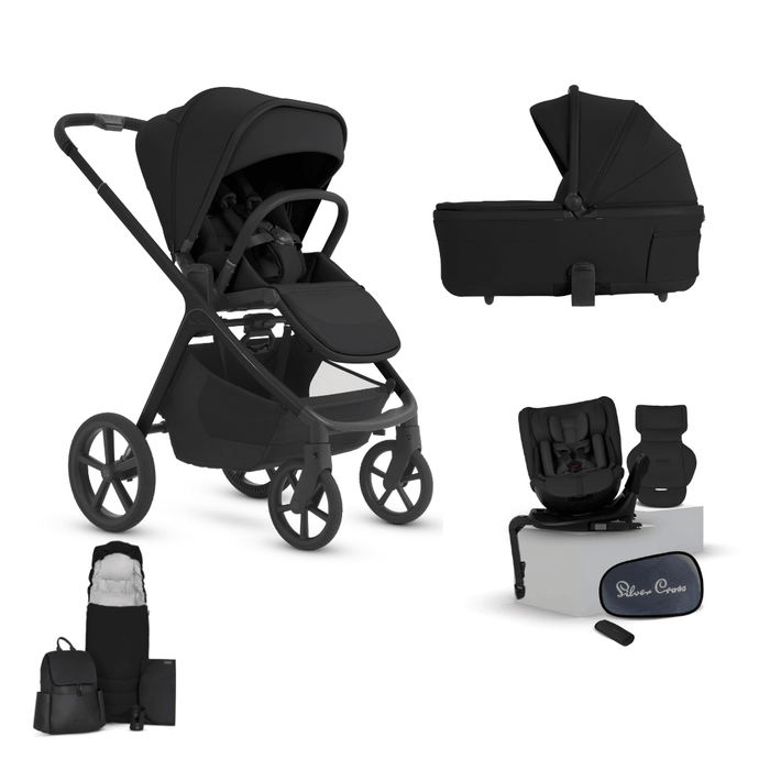 Silver Cross Cove 2 All-Terrain Stroller Ultimate Motion 360 Car Seat Bundle - Onyx **Delivery is End of October, taking PRE-ORDERS NOW**