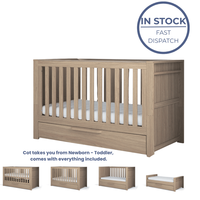 Mamas and Papas Franklin Oak Cot Bed