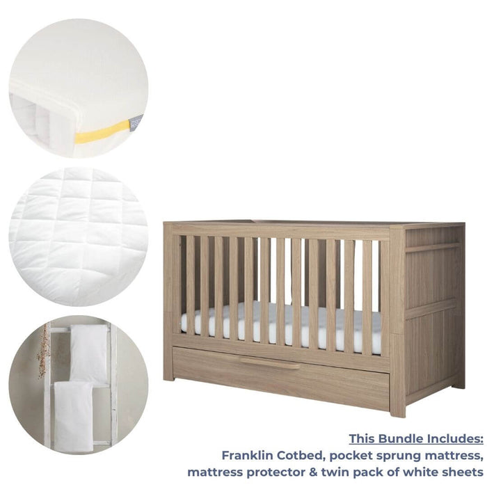 Mamas and Papas Franklin Sleep Essentials Bundle - Oak