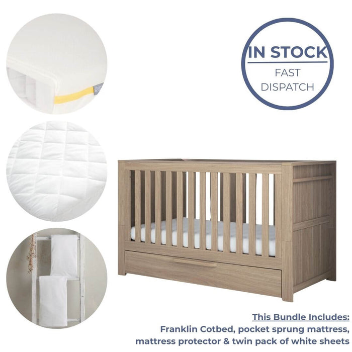 Mamas and Papas Franklin Sleep Essentials Bundle - Oak
