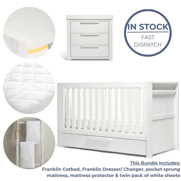 Mamas and Papas Franklin Nursery Essentials Bundle - White