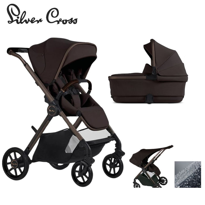 Silver Cross Reef 2 Stroller + Carrycot (Frappe, Ganache, Espresso)