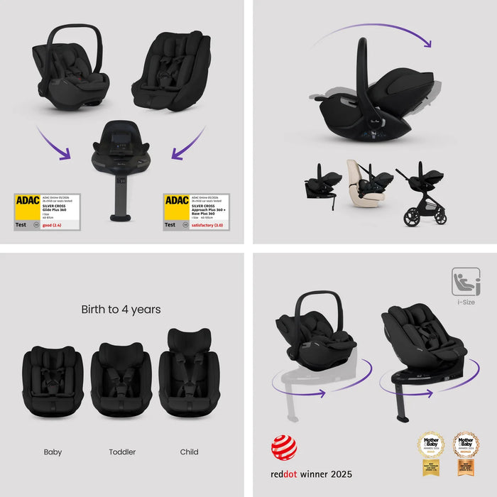 Silver Cross Cove 2 All-Terrain Stroller Ultimate 360 Family Car Seat Bundle - Champagne **Delivery is End of October, taking PRE-ORDERS NOW**