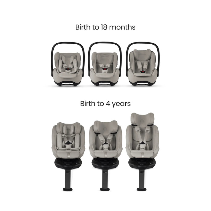 Silver Cross Glide Plus 360 Infant Capsule Car Seat + Approach Plus 360 Car Seat  + Base 360 Bundle