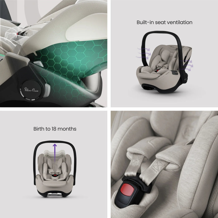 Silver Cross Glide Plus 360 Infant Capsule Car Seat + Approach Plus 360 Car Seat  + Base 360 Bundle