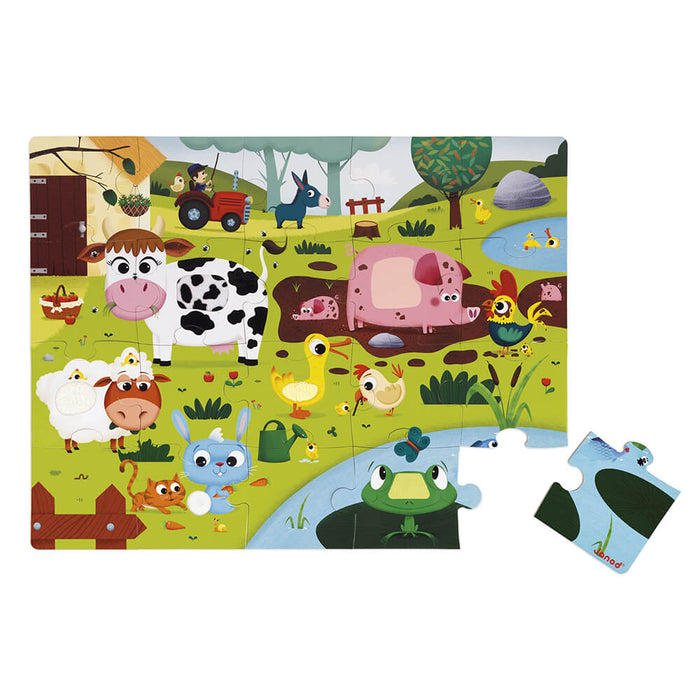 Janod Farm Animals Tactile (Touch & Feel) Puzzle