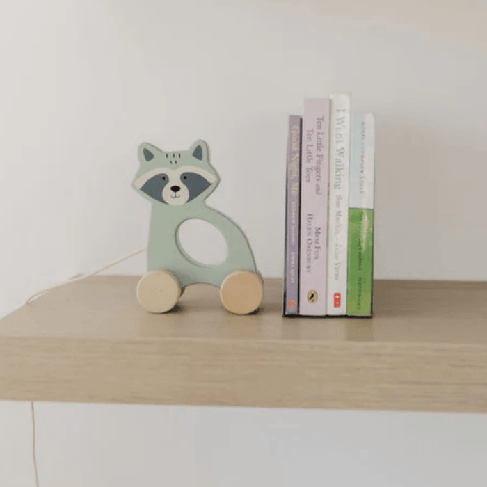 Bubble Wooden Raccoon Pull Along Toy