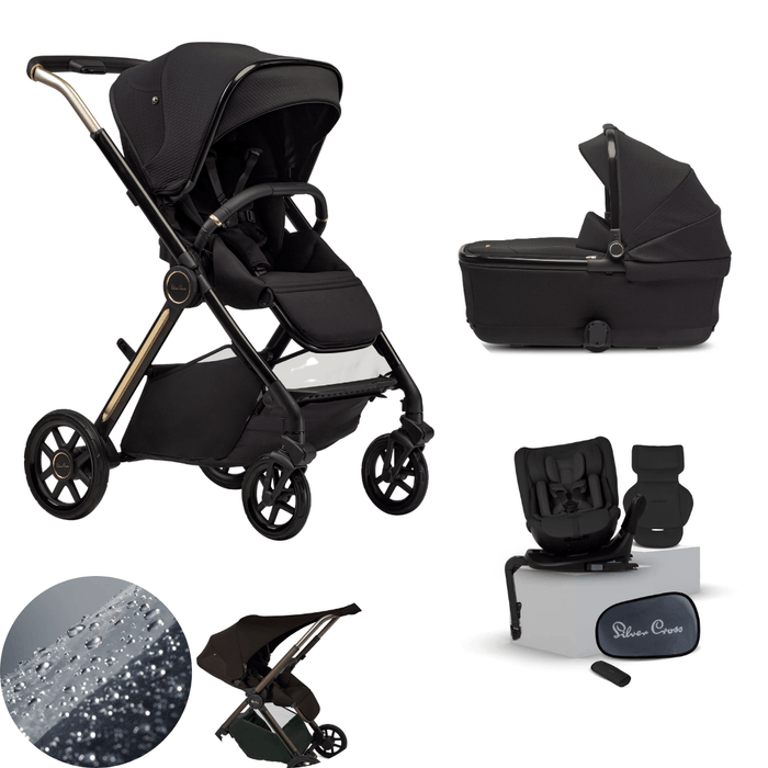 Silver Cross Reef 2 Stroller + Carrycot + Motion Car Seat Bundle - Espresso