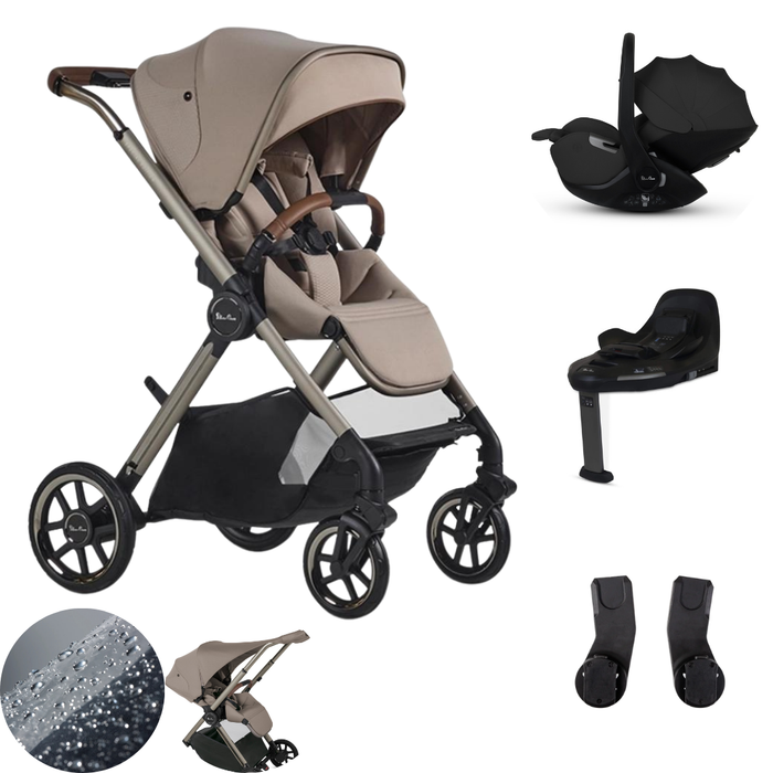 Silver Cross Reef 2 Stroller Bundle with Glide 360 Capsule & Base - Frappe *PRE-ORDER END OF JUNE DELIVERY*