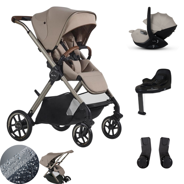 Silver Cross Reef 2 Stroller Bundle with Glide 360 Capsule & Base - Frappe *PRE-ORDER END OF JUNE DELIVERY*
