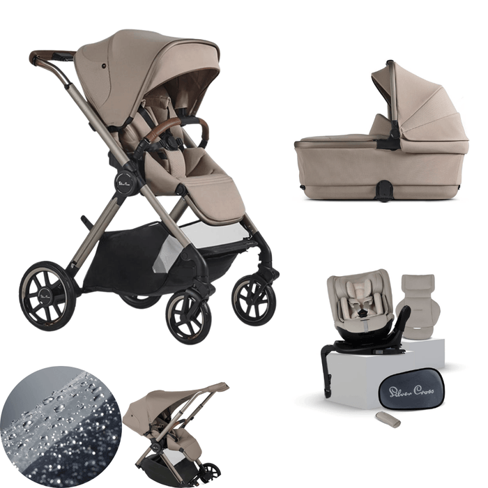 Silver Cross Reef 2 Stroller + Carrycot + Motion Car Seat Bundles - Frappe