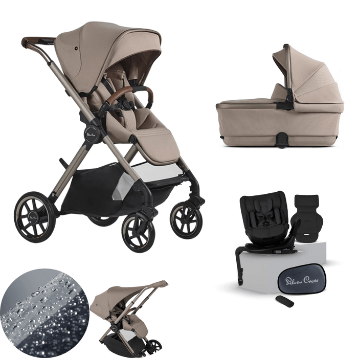 Silver Cross Reef 2 Stroller + Carrycot + Motion Car Seat Bundles - Frappe