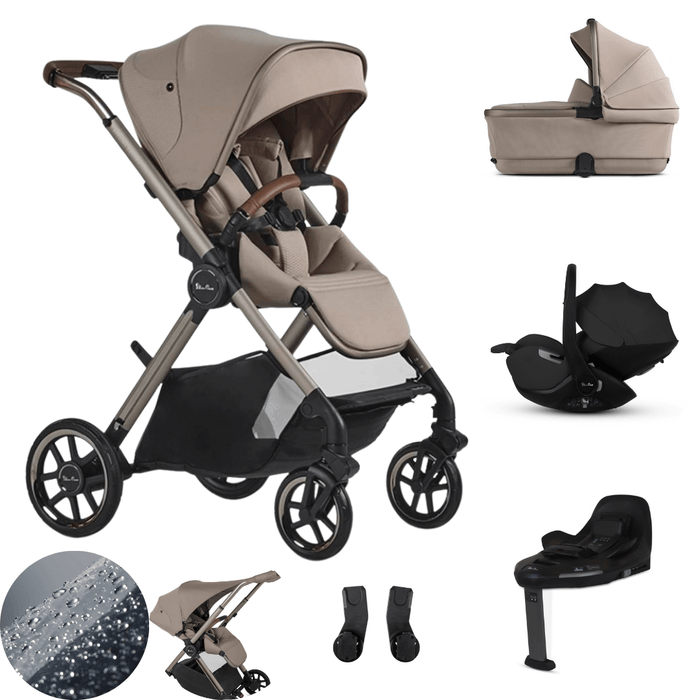 Silver Cross Reef 2 Stroller + Carrycot Bundle with Glide 360 Capsule & Base - Frappe *PRE-ORDER END OF JUNE DELIVERY*