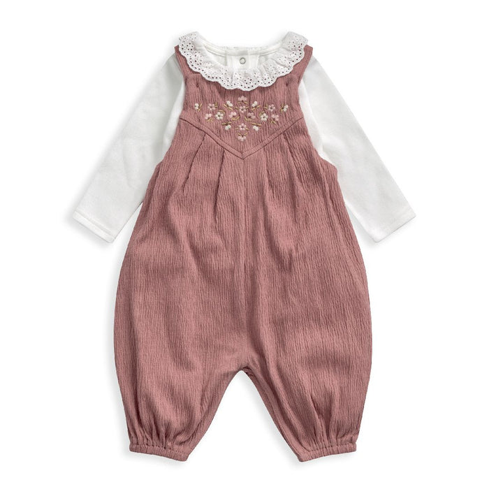 Mamas and Papas Embroided Dungaree Set - 2 Piece Set