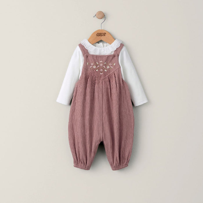 Mamas and Papas Embroided Dungaree Set - 2 Piece Set