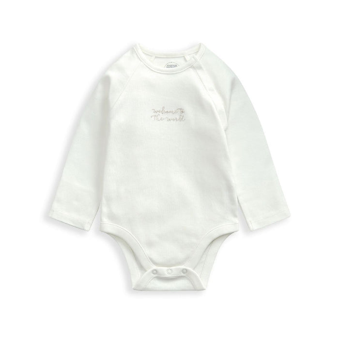 Mamas and Papas White Welcome to the World Bodysuit & Cloud Print Pants - 2 Piece Set