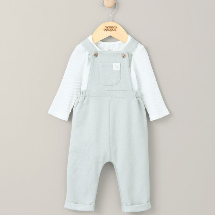 Mamas and Papas Jersey Dungarees & Bodysuit - 2 Piece Set