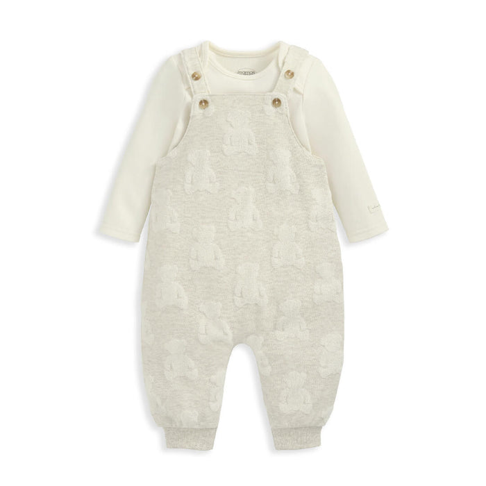 Mamas and Papas Teddy Bear Dungarees & Bodysuit - 2 Piece Set