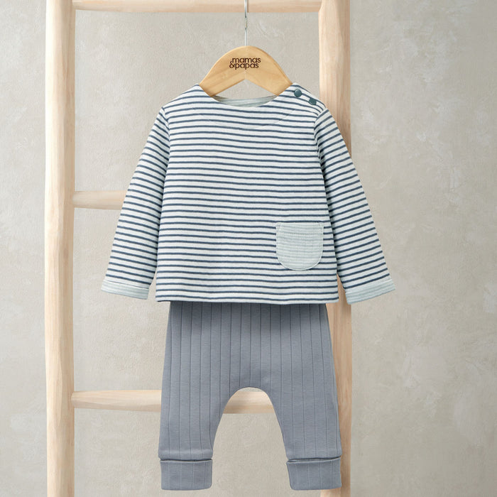 Mamas and Papas Striped Top & Rib Leggings Set - 2 Piece Set