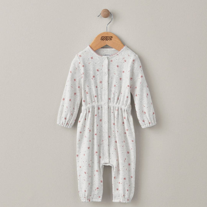 Mamas and Papas Floral Pointelle Waisted Romper - NEWBORN Size