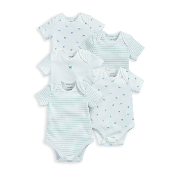 Mamas and Papas Turtle Short Sleeve Bodysuits - 5 Pack