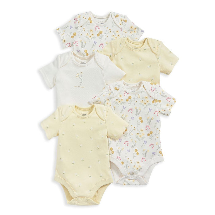 Mamas and Papas Garden Short Sleeve Bodysuits - 5 Pack