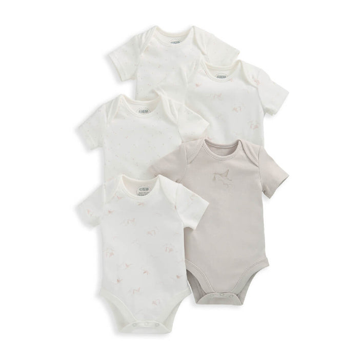 Mamas and Papas Stork Short Sleeve Bodysuits - 5 Pack