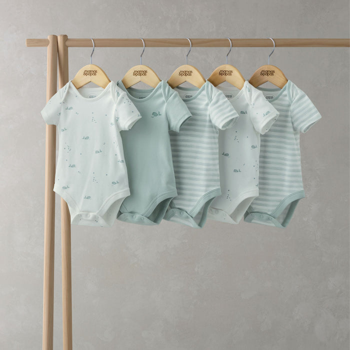 Mamas and Papas Whale Short Sleeve Bodysuits - 5 Pack