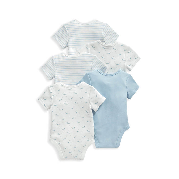 Mamas and Papas Whale Short Sleeve Bodysuits - 5 Pack