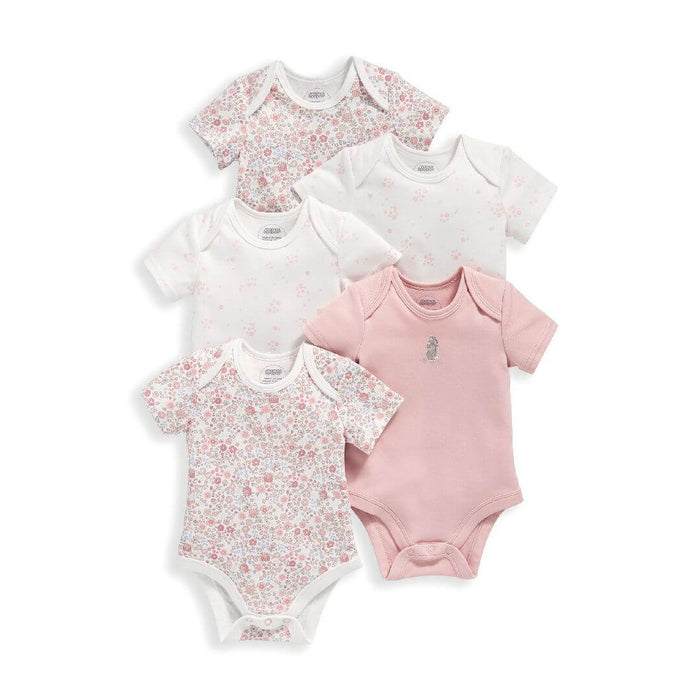 Mamas and Papas Darling Pink Short Sleeve Bodysuits - 5 Pack