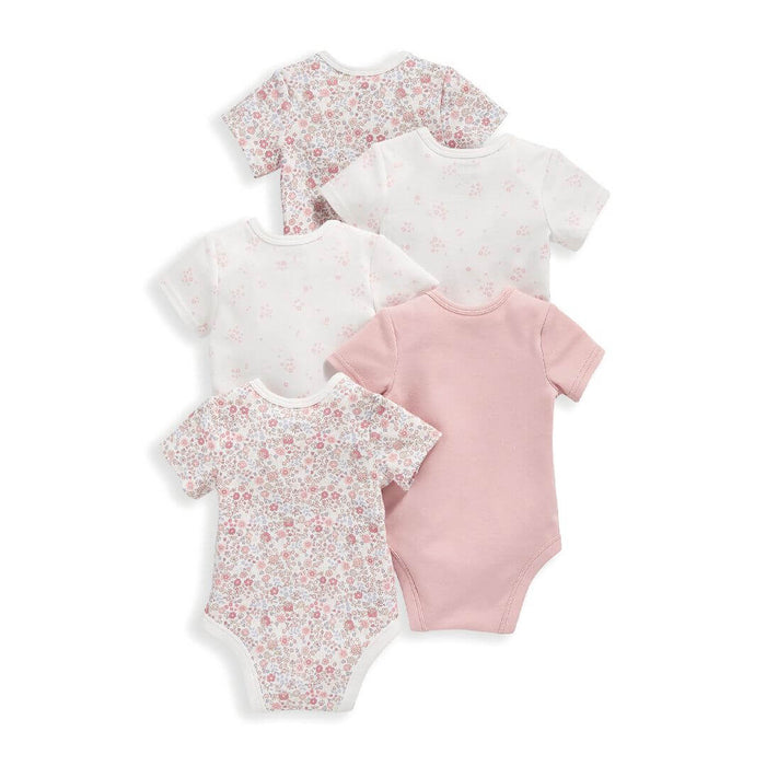 Mamas and Papas Darling Pink Short Sleeve Bodysuits - 5 Pack