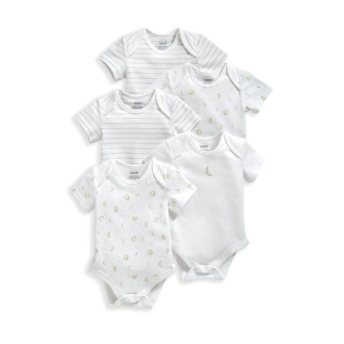 Mamas and Papas Under the Stars Short Sleeve Bodysuits - 5 Pack