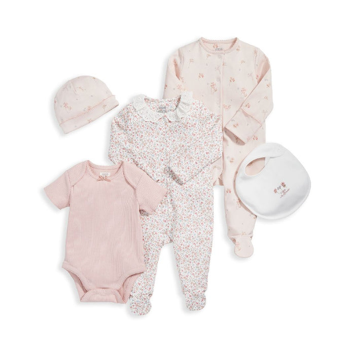 Mamas and Papas Floral Ribbed Set - 5 Piece Set