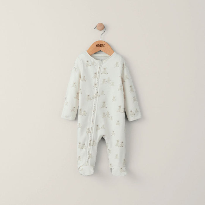 Mamas and Papas Teddy Bear Onesie with Zip