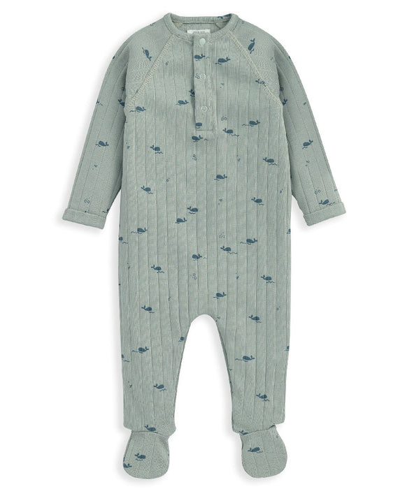 Mamas and Papas Whale Ribbed Onesie