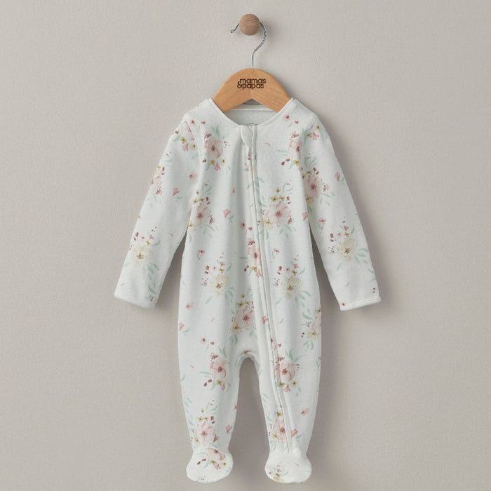 Mamas and Papas Large Floral Onesie with Zip