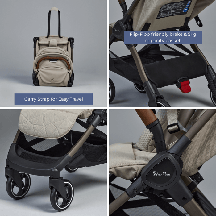 Silver Cross Clic Travel Stroller - Latte