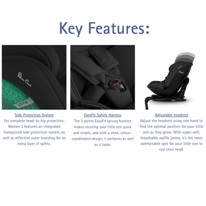 Silver Cross Motion3 All Size 360 Car Seat - Iconic Black *COMING Late June*