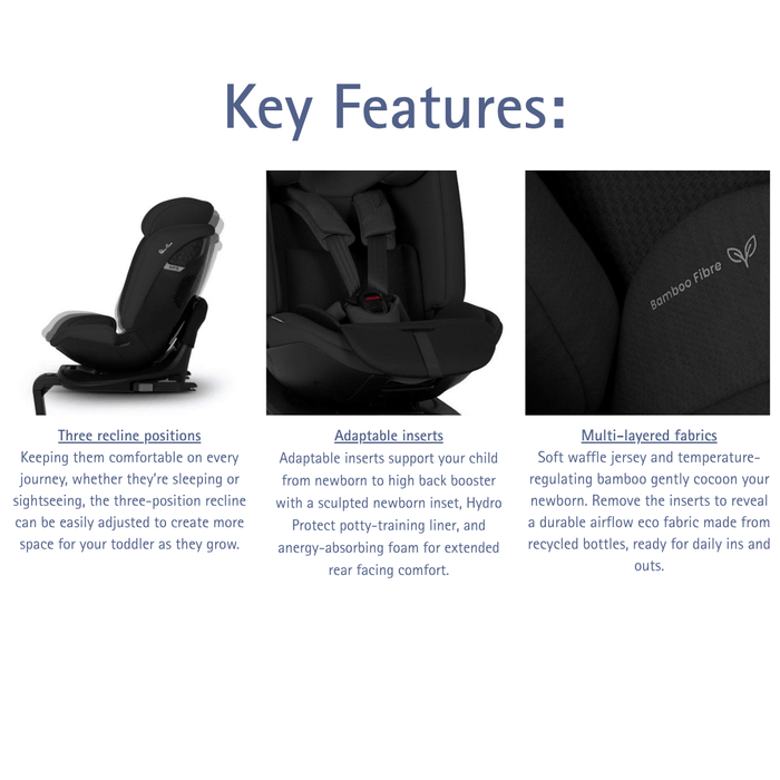 Silver Cross Motion3 All Size 360 Car Seat - Iconic Black *COMING Late June*