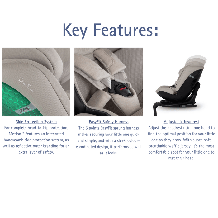 Silver Cross Motion 3 All Size 360 Car Seat - Natural Taupe *COMING Late June*