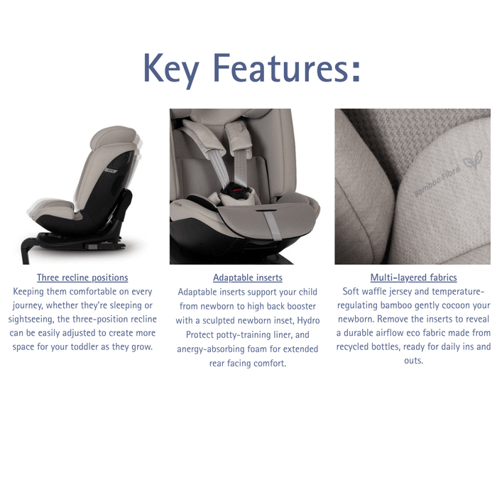 Silver Cross Motion 3 All Size 360 Car Seat - Natural Taupe *COMING Late June*