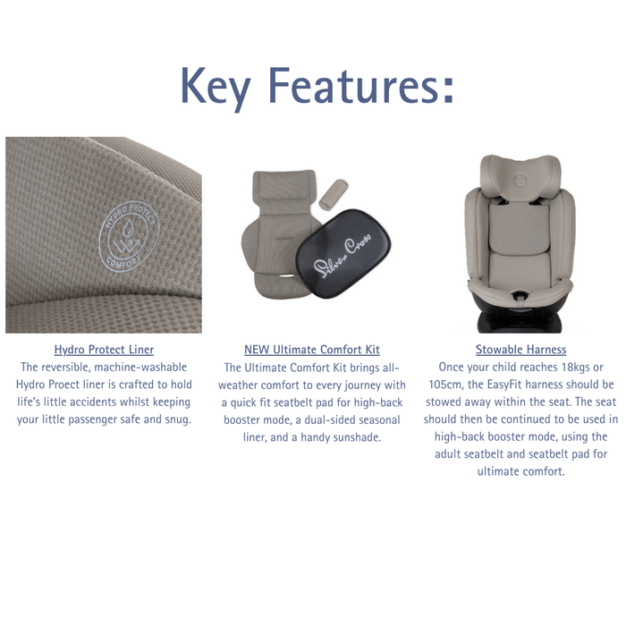 Silver Cross Motion 3 All Size 360 Car Seat - Natural Taupe *COMING Late June*