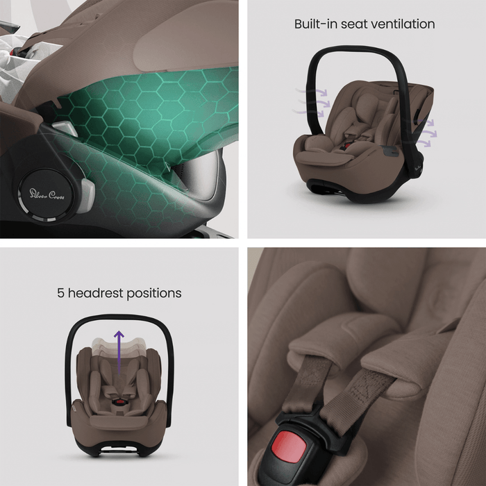 Silver Cross Glide Plus 360 Infant Capsule Car Seat - Timeless Cocoa