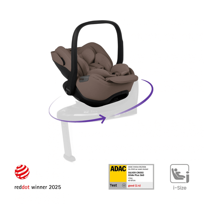 Silver Cross Glide Plus 360 Infant Capsule Car Seat - Timeless Cocoa