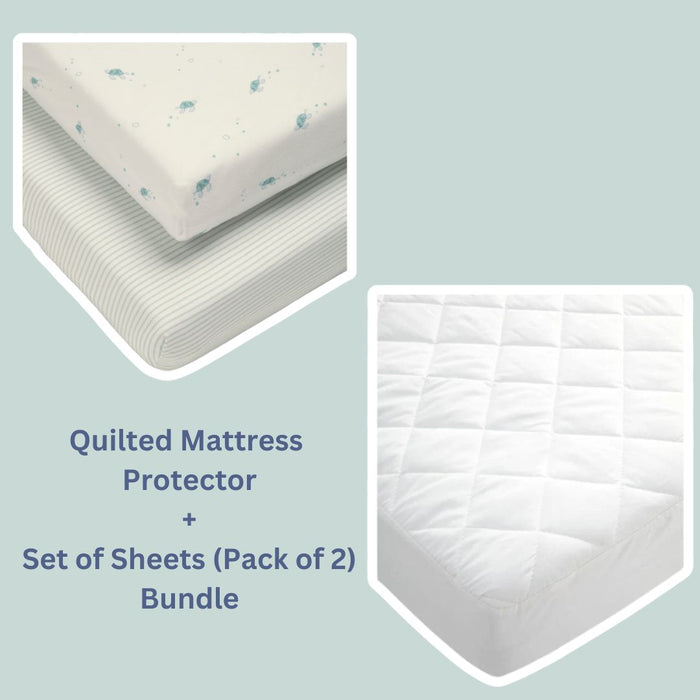 Mamas and Papas Mattress Protector & Set of Sheets Bundle