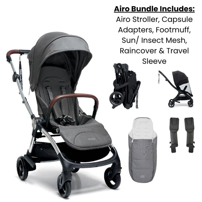 Mamas and Papas Airo Grey Marl Bundle: Our Lightest Stroller YET! *CLEARANCE*